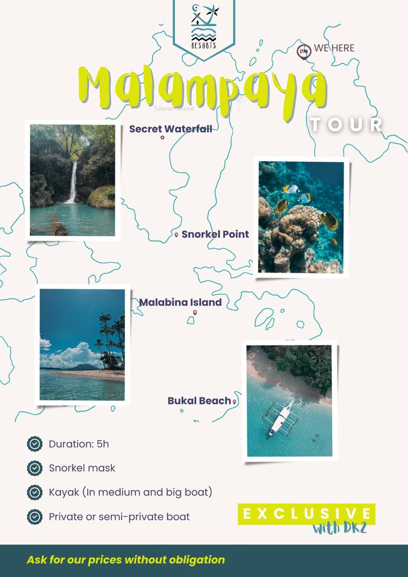 Dk2 Resort - Hidden Natural Beach Spot - Direct Tours & Fast Internet Ель-Нідо Екстер'єр фото
